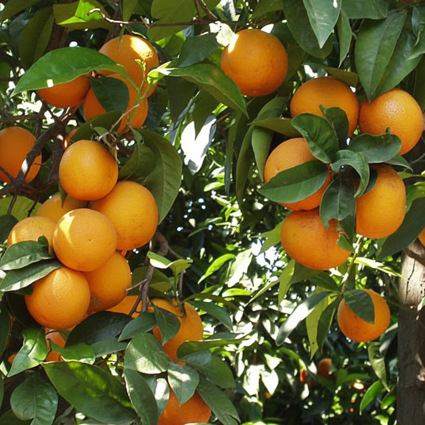 Orangen am Baum andere Anordnung